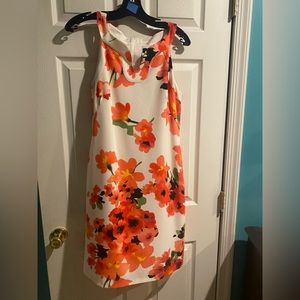 NWT Adrianna Papell beautiful orange flowered sleeveless dress. All occasions